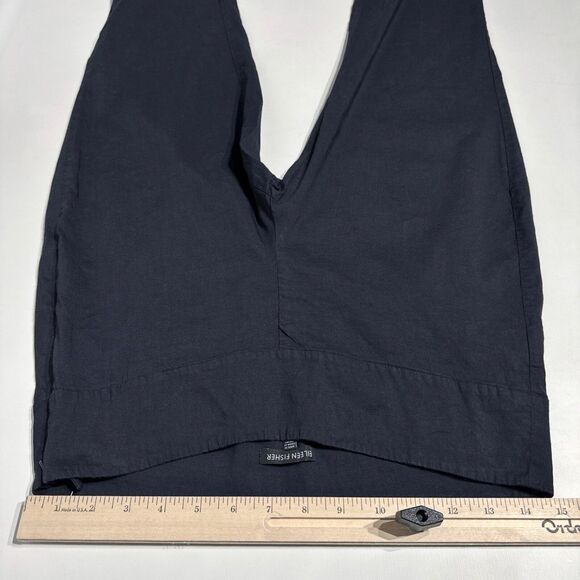 Eileen Fisher Navy Blue Stretch Linen Blend Ankle Cuffed Pants Women's Size S - Picture 6 of 8